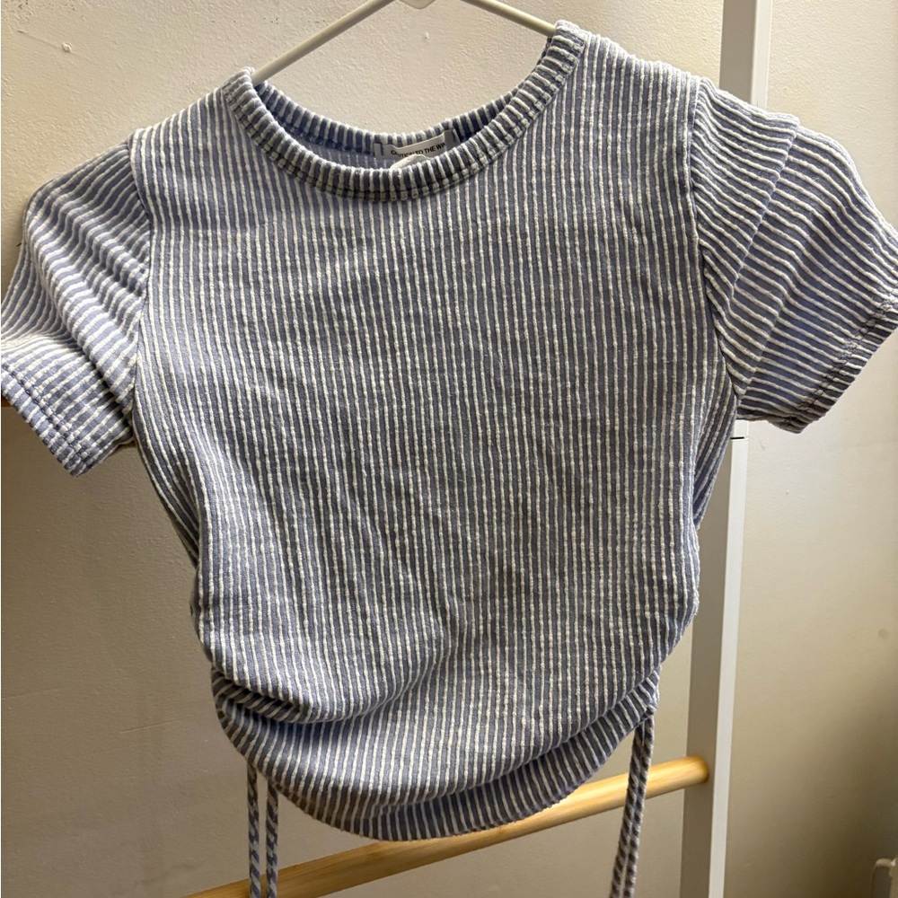 Striped Blue and White Short Sleeve Top